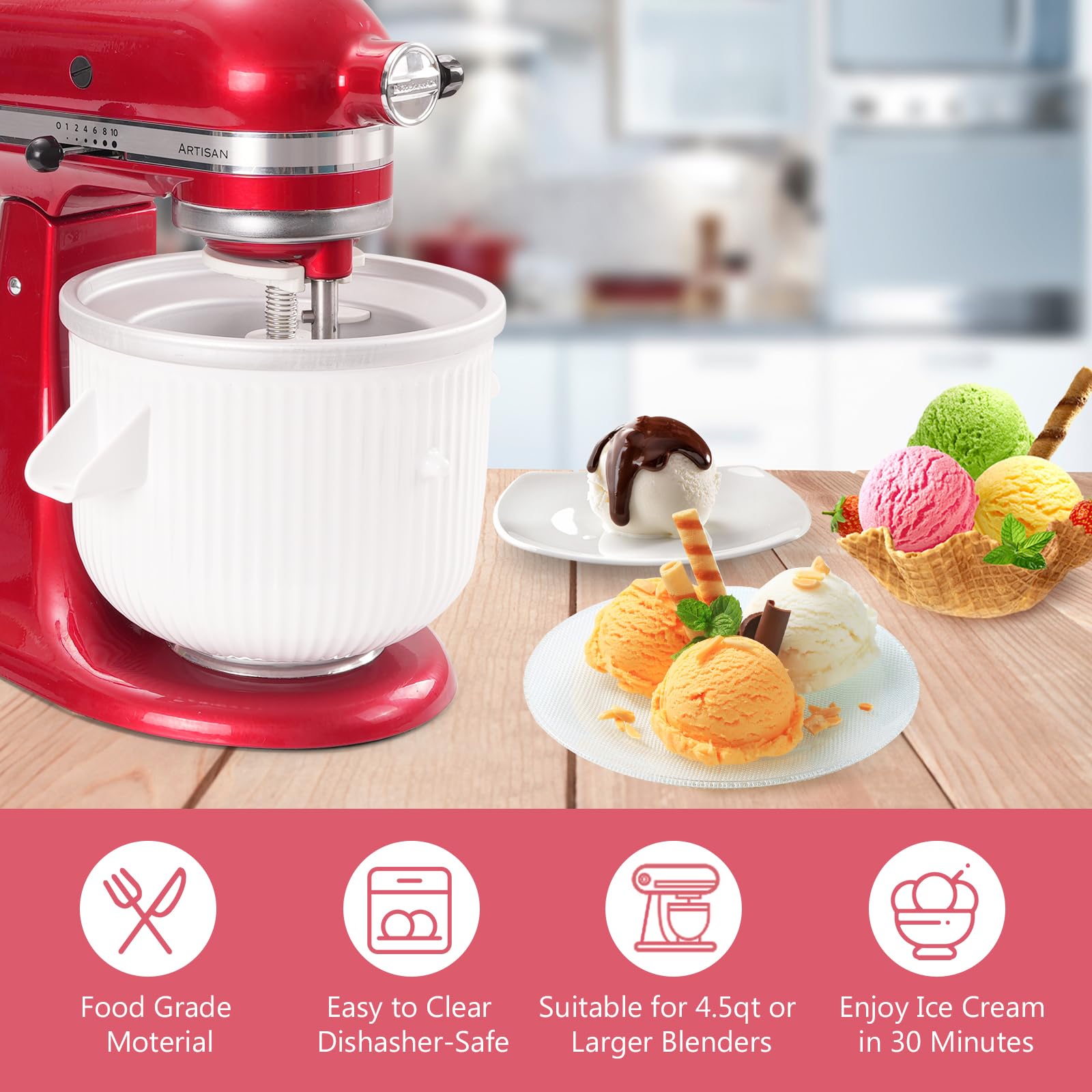 Amazon | Kitchenaidスタンドミキサー用アイスクリームメーカー